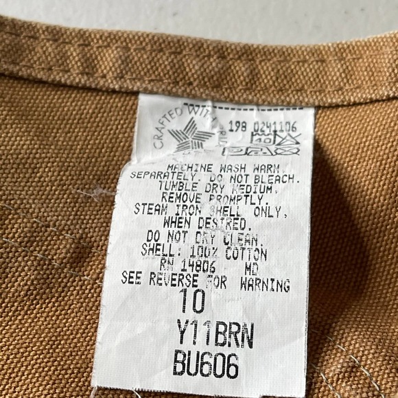 SOLD Carhartt Youth USA Duck Bib Overalls 10 - Picture 7 of 7